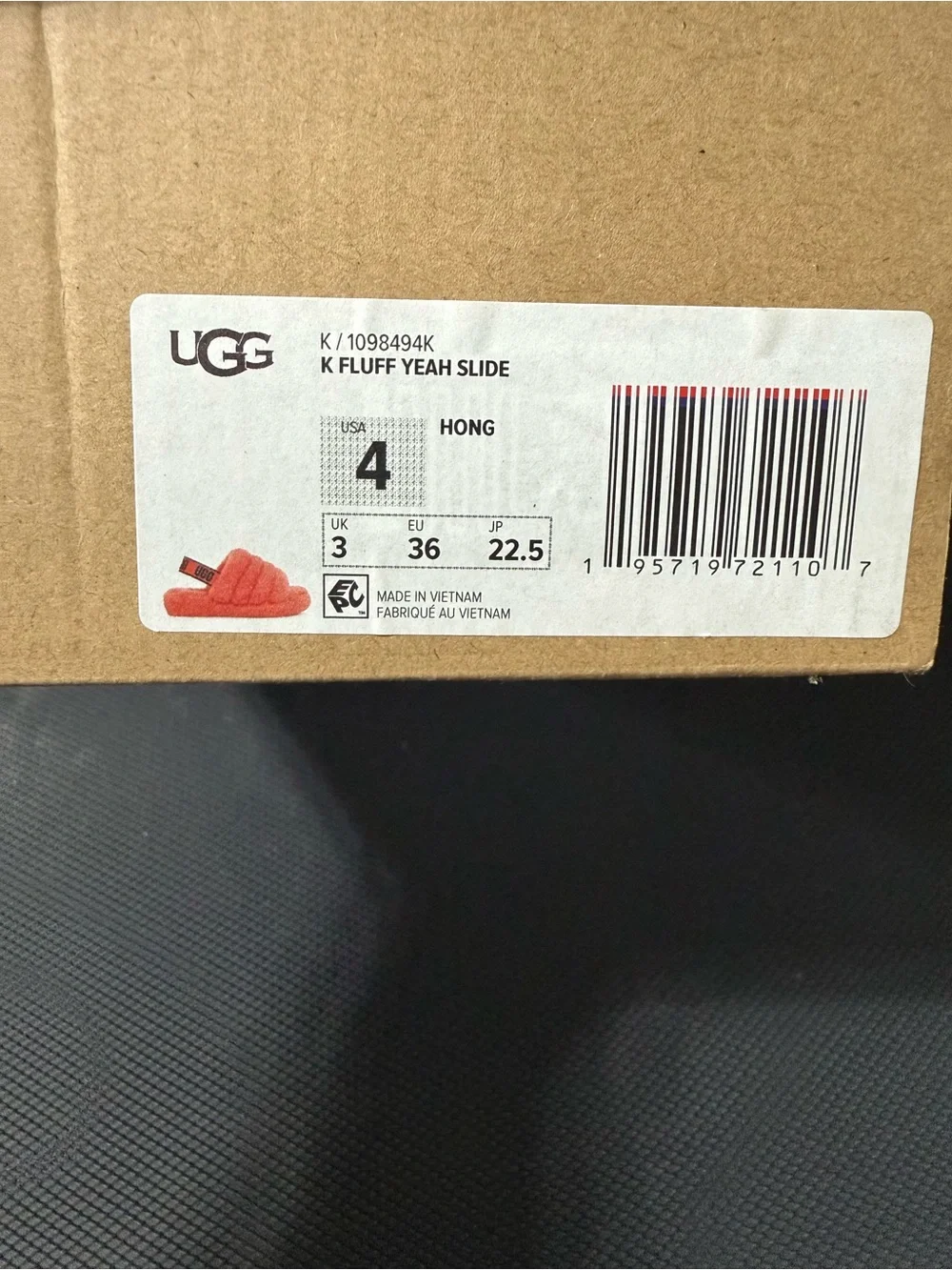 UGG K Fluff Yeah Slide Slippers - Coral Orange
